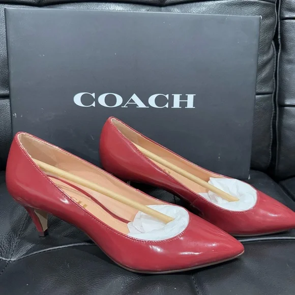 Coach Cherry Sloan Patent Kitten Pump - Picture 2 of 7